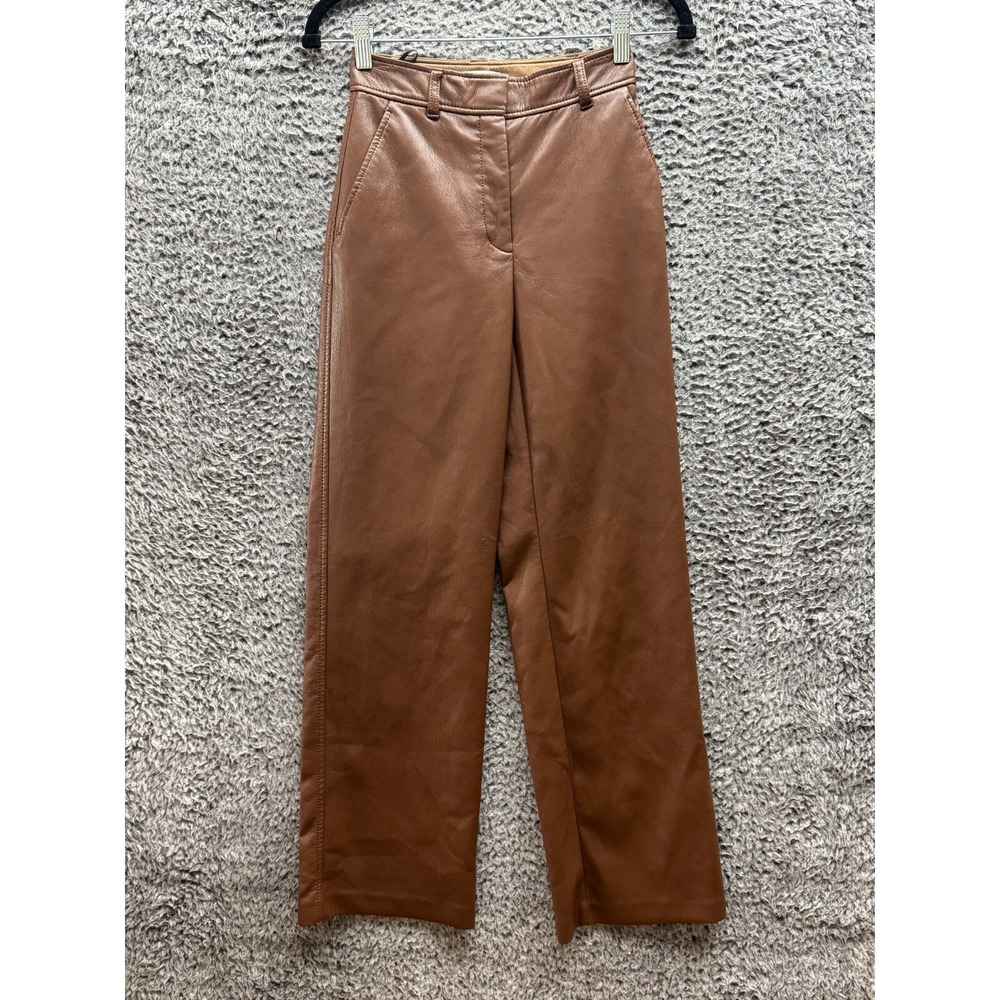 Babaton Vegan‎ Leather Brown Pants Women's Size 00